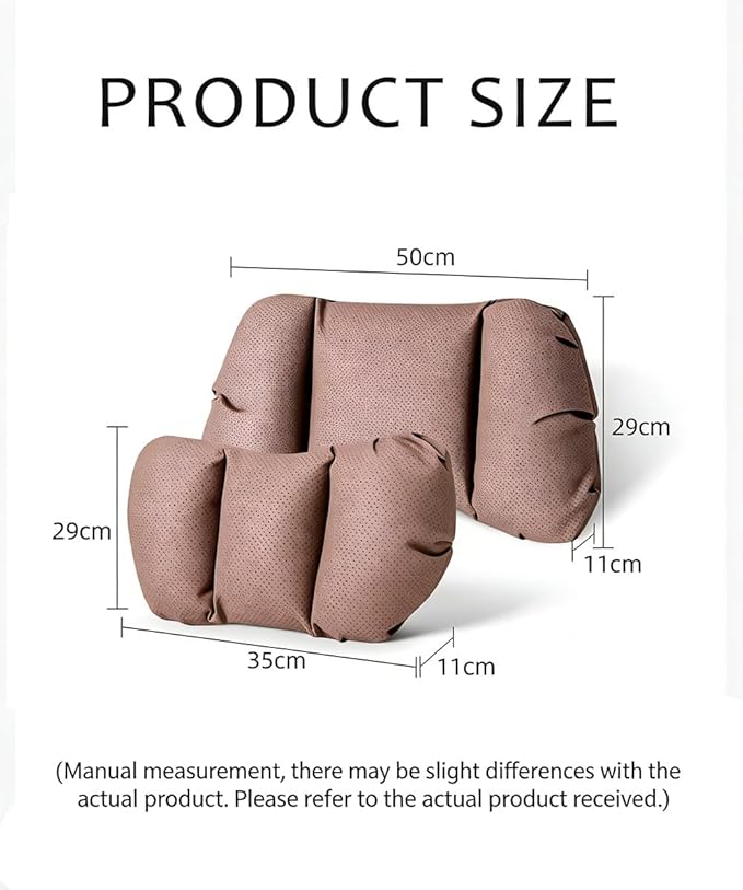 Car Neck Pillow & Lumbar Support for Lincoln Aviator 2020-2024 Ergonomic Breathable Mesh Auto Seat Back Cushion Headrest,Black-Lumbar Support