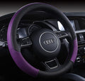 Automotive Steering Wheel Cover Leather Anti Slip Wrap 15",Purple