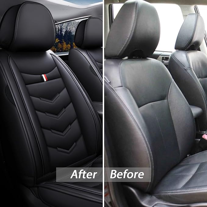 MVRVMV 8 Seat Covers for Honda Pilot 2010-2026, Waterproof Anti-Slip Car Seat Cover Compatible with Airbags (8 Seat Standard, Black)