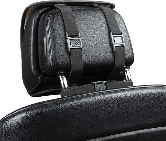 1pcs Luxury Car Seat Backrest Protector Cover Car Interior PU Leather Car Seat Cover Universal Anti-Slip Seat Cover (Black Backrest)