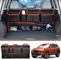 Back Seat Organizer Compatible with SUV Hanging Trunk Storage Bag, All-Weather Trunk Accessories Seat Back Organizer for SUV, Car Interior Accessories(Black and Red)