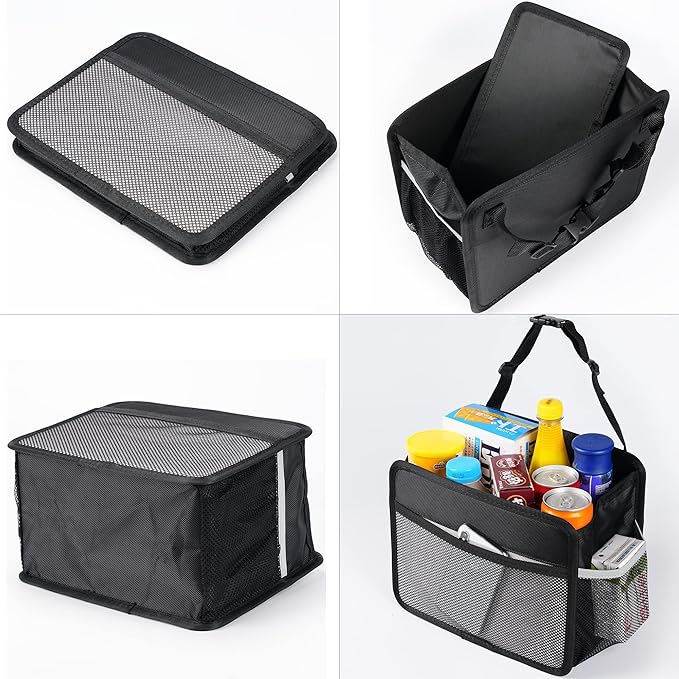 Car Back Seat Organizer and Storage Bag, Premium 1680D Oxford Cloth Collapsible Universal Hanging Car Seat Back Organizer for Kids & Adults