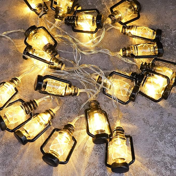 AceList Camping Lantern String Light 30 LED Camping Lights Battery and USB Operated, Happy Camper Mini Kerosene Lamp Perfect for Camping Decorations, Party, Classroom, Christmas and Travel