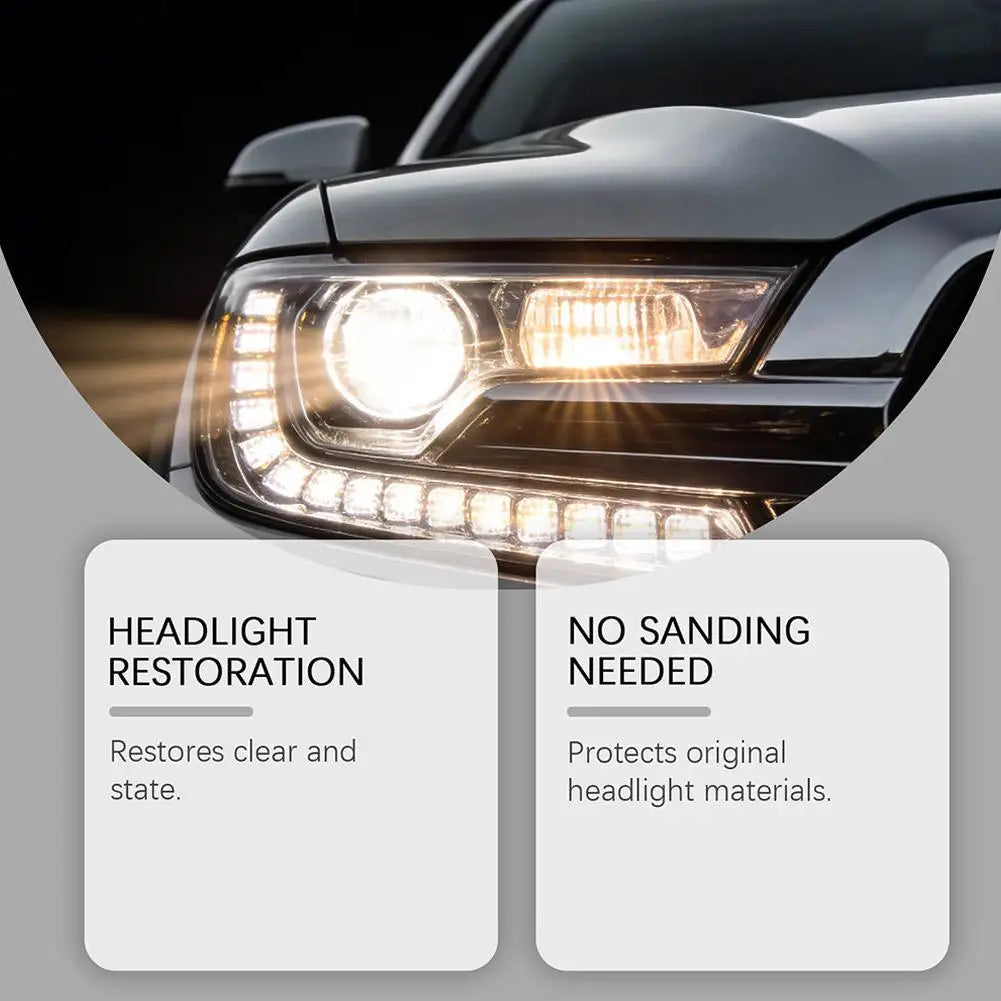 Car Headlight Restoration Kit – Lens Cleaner, Polisher & UV Protection Solution
