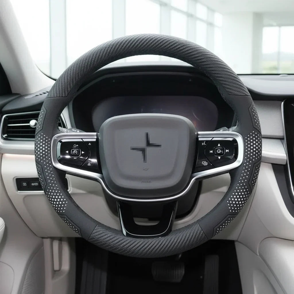 Polestar Carbon Fiber Suede Steering Wheel Cover