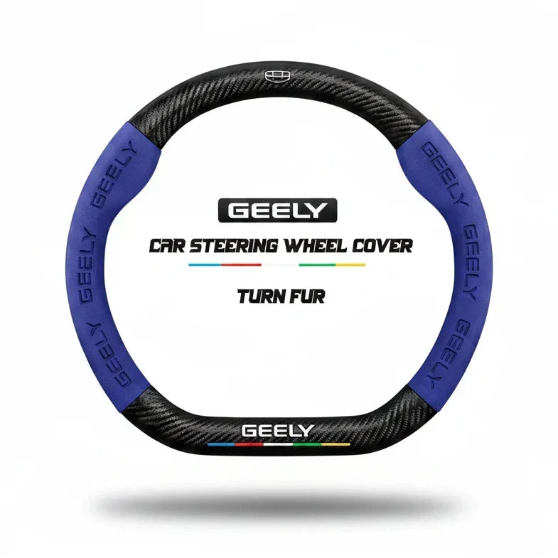 Geely Carbon Fiber Suede Steering Wheel Cover