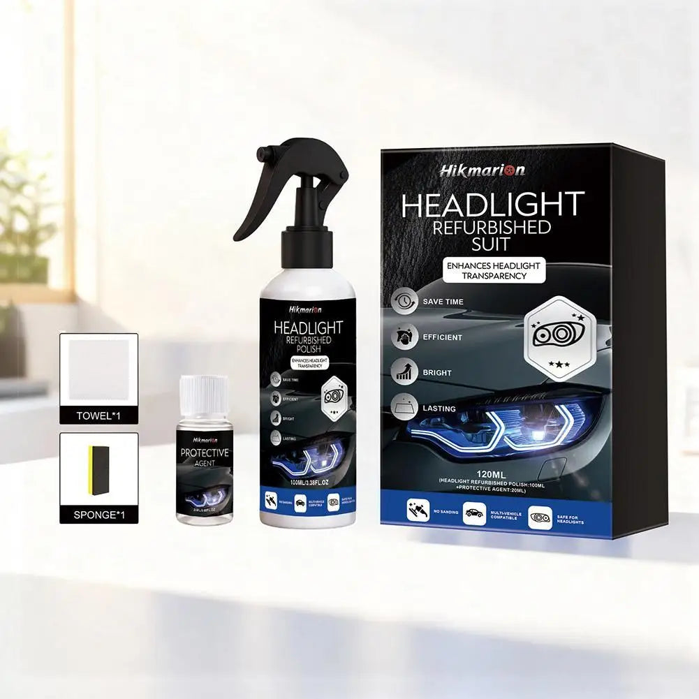 Car Headlight Restoration Kit – Lens Cleaner, Polisher & UV Protection Solution