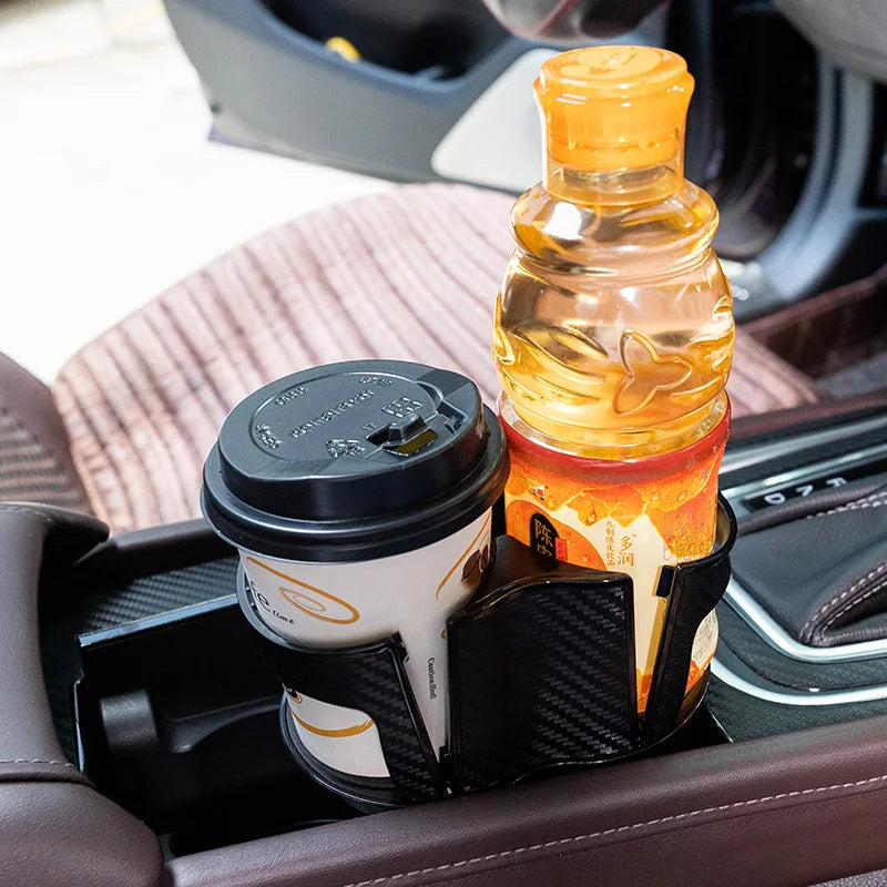 Car Two-Hole Cup Holder Expander | Adjustable Drink Organizer for Vehicles