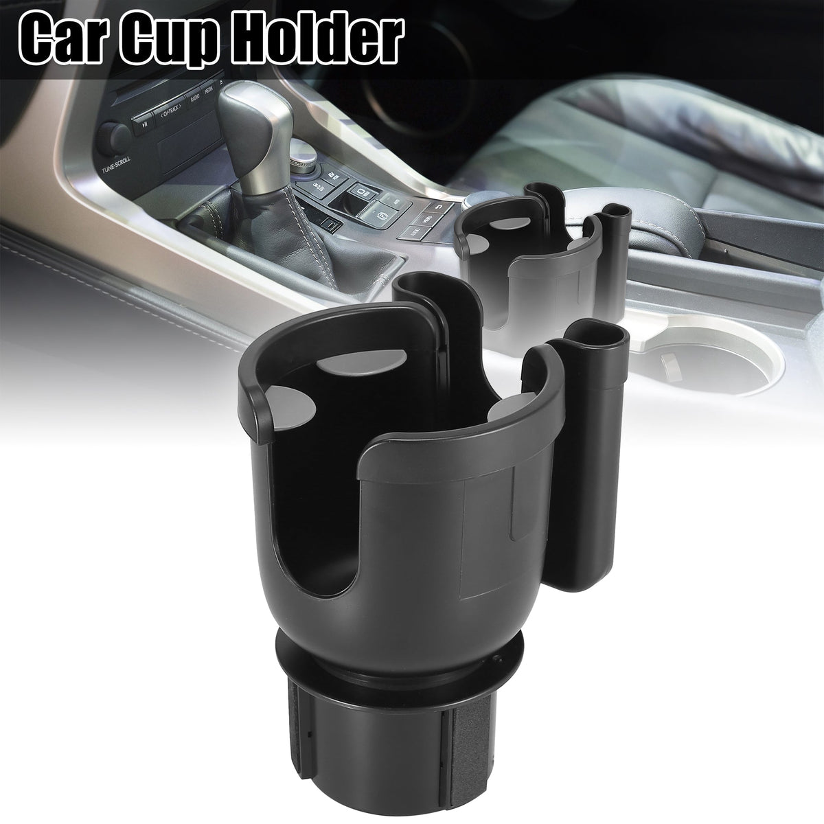 Car Cup Holder Expander 2 in 1  Mount Universal Bottle Cup Holder Organizer